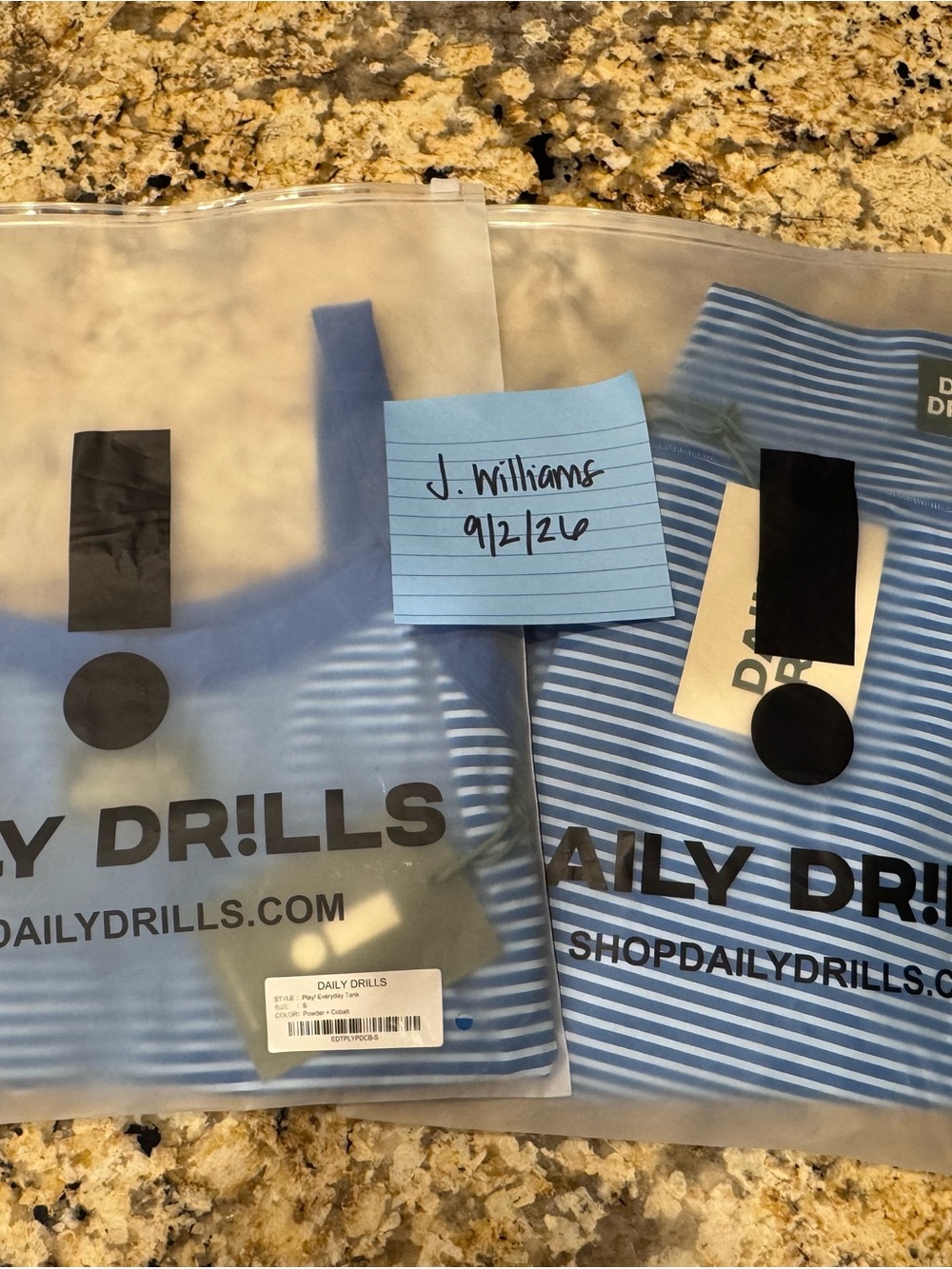 DAILY DRILLS Play Set Tank + Leggings Powder Cobalt NWT